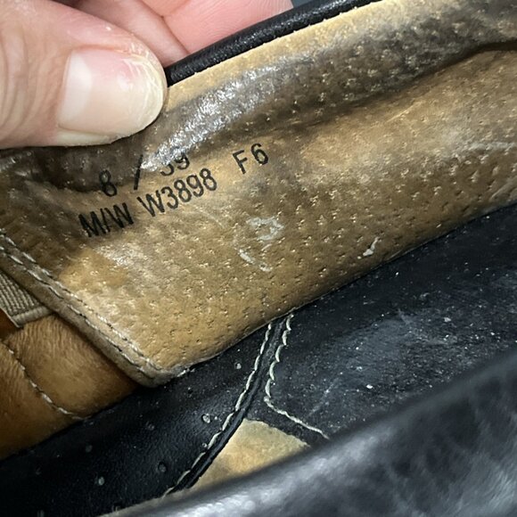 BORN Black Leather Wedge Mule Clogs Women's Slip On Comfort Shoes Sz 8 Nursing - Picture 10 of 10